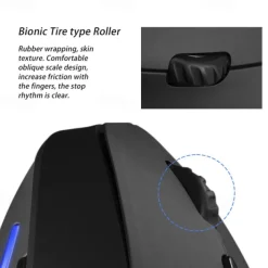 ZELOTES F-35 Wireless 2.4GHz Rechargeable Vertical Mice 6 Buttons 2400 DPI Adjustable Ergonomic Optical Gaming Computer Mouse