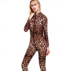 Zentai Suits Cosplay Costume Catsuit Carnival Costume Full Body Suit Women's Cosplay Sexy Costume Leopard Costume for Masquerade Adults