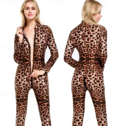 Zentai Suits Cosplay Costume Catsuit Carnival Costume Full Body Suit Women's Cosplay Sexy Costume Leopard Costume for Masquerade Adults
