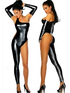 Zentai Suits Cosplay Costume Catsuit Motorcycle Girl Carnival Costume Full Body Suit Women's Sexy Costume Solid Colored Spandex Latex Costume for Halloween Carnival Masquerade Adults'