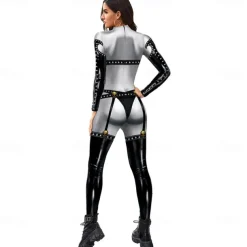 Zentai Suits Cosplay Costume Bodysuit Lady Deathstrike Carnival Costume Full Body Suit Men's Women's Cosplay Sexy Costume Graphic Spandex Lycra Costume for Halloween Carnival Masquerade Adults'