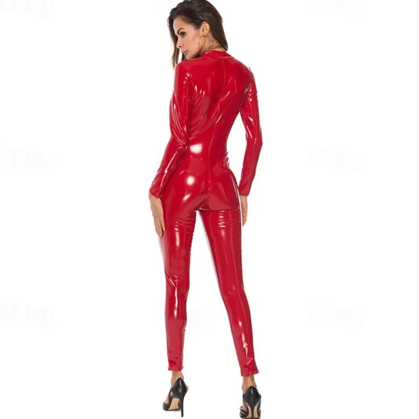 Zentai Suits Cosplay Costume Catsuit Motorcycle Girl Carnival Costume Full Body Suit Women's Sexy Costume Halloween Solid Color Costume for Carnival Masquerade Adults'