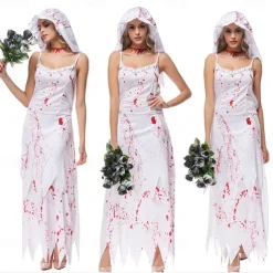 Zombie Ghost Bride Halloween Cosplay Costume Party Costume Masquerade Outfits Cosplay Adults' Women's Carnival Masquerade Mardi Gras Performance Party Halloween Easy Halloween Costumes Dress Up