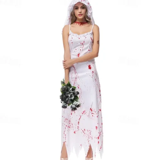 Zombie Ghost Bride Halloween Cosplay Costume Party Costume Masquerade Outfits Cosplay Adults' Women's Carnival Masquerade Mardi Gras Performance Party Halloween Easy Halloween Costumes Dress Up