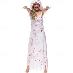 Zombie Ghost Bride Halloween Cosplay Costume Party Costume Masquerade Outfits Cosplay Adults' Women's Carnival Masquerade Mardi Gras Performance Party Halloween Easy Halloween Costumes Dress Up
