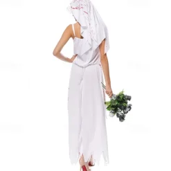 Zombie Ghost Bride Halloween Cosplay Costume Party Costume Masquerade Outfits Cosplay Adults' Women's Carnival Masquerade Mardi Gras Performance Party Halloween Easy Halloween Costumes Dress Up