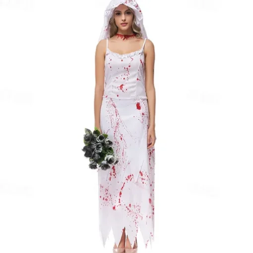 Zombie Ghost Bride Halloween Cosplay Costume Party Costume Masquerade Outfits Cosplay Adults' Women's Carnival Masquerade Mardi Gras Performance Party Halloween Easy Halloween Costumes Dress Up