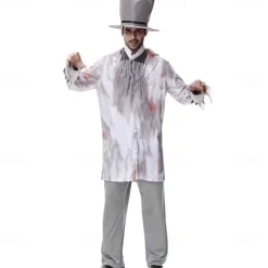 Zombie Halloween Cosplay Costume Party Costume Masquerade Outfits Cosplay Adults' Men's Carnival Masquerade Mardi Gras Performance Party Halloween Easy Halloween Costumes Dress Up
