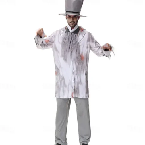 Zombie Halloween Cosplay Costume Party Costume Masquerade Outfits Cosplay Adults' Men's Carnival Masquerade Mardi Gras Performance Party Halloween Easy Halloween Costumes Dress Up
