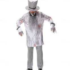Zombie Halloween Cosplay Costume Party Costume Masquerade Outfits Cosplay Adults' Men's Carnival Masquerade Mardi Gras Performance Party Halloween Easy Halloween Costumes Dress Up