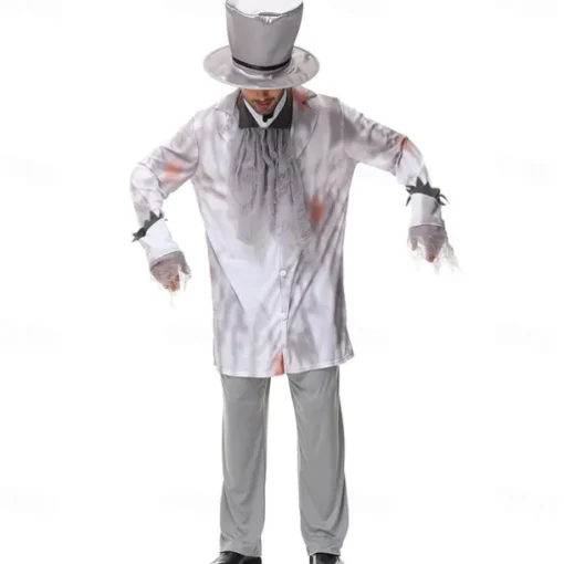 Zombie Halloween Cosplay Costume Party Costume Masquerade Outfits Cosplay Adults' Men's Carnival Masquerade Mardi Gras Performance Party Halloween Easy Halloween Costumes Dress Up
