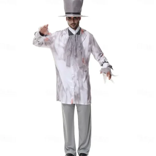 Zombie Halloween Cosplay Costume Party Costume Masquerade Outfits Cosplay Adults' Men's Carnival Masquerade Mardi Gras Performance Party Halloween Easy Halloween Costumes Dress Up