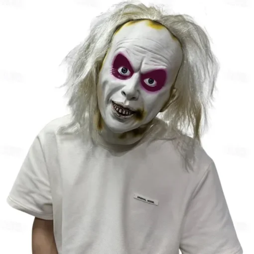Zombie Halloween Mask Full Head Realistic Mask Beetlejuice Scary Costume Adults' Unisex Halloween Carnival Performance Party Easy Halloween Costumes Dress Up