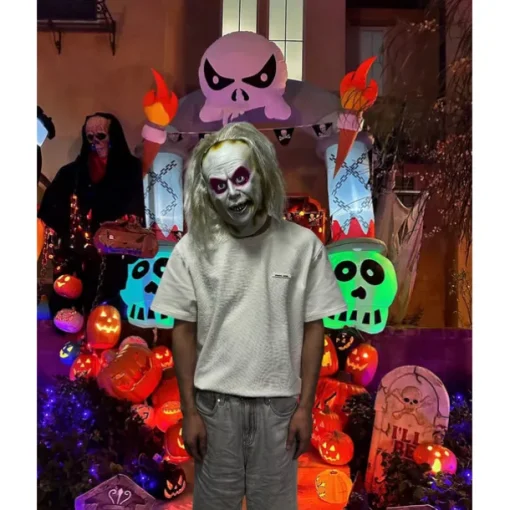 Zombie Halloween Mask Full Head Realistic Mask Beetlejuice Scary Costume Adults' Unisex Halloween Carnival Performance Party Easy Halloween Costumes Dress Up