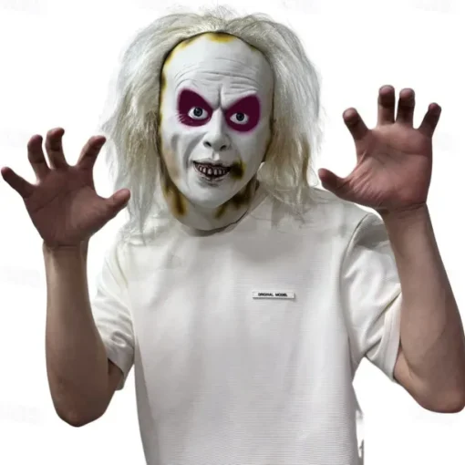 Zombie Halloween Mask Full Head Realistic Mask Beetlejuice Scary Costume Adults' Unisex Halloween Carnival Performance Party Easy Halloween Costumes Dress Up