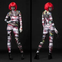 Zombie Mummy Halloween Cosplay Costume Bodysuits Full Body Catsuit Carnival Costume Full Body Suit One Piece Scary Costume Kid's Adults' Women's Masquerade Mardi Gras Party Halloween Easy Halloween