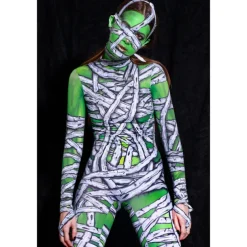 Zombie Mummy Halloween Cosplay Costume Bodysuits Full Body Catsuit Carnival Costume Full Body Suit One Piece Scary Costume Kid's Adults' Women's Masquerade Mardi Gras Party Halloween Easy Halloween