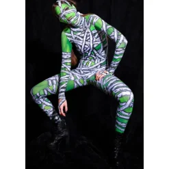 Zombie Mummy Halloween Cosplay Costume Bodysuits Full Body Catsuit Carnival Costume Full Body Suit One Piece Scary Costume Kid's Adults' Women's Masquerade Mardi Gras Party Halloween Easy Halloween