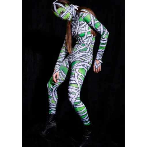 Zombie Mummy Halloween Cosplay Costume Bodysuits Full Body Catsuit Carnival Costume Full Body Suit One Piece Scary Costume Kid's Adults' Women's Masquerade Mardi Gras Party Halloween Easy Halloween