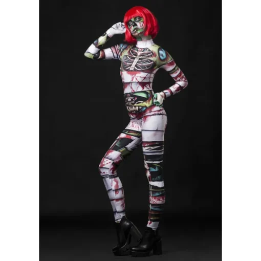 Zombie Mummy Halloween Cosplay Costume Bodysuits Full Body Catsuit Carnival Costume Full Body Suit One Piece Scary Costume Kid's Adults' Women's Masquerade Mardi Gras Party Halloween Easy Halloween