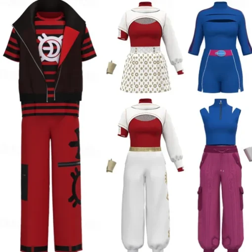 Zombie School Zombies 4 Nova Victor Addison Costume Cosplay Costume Movie Cosplay for Couple's Men's Women's Adults Kids Halloween Performance Party Halloween